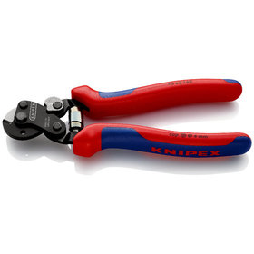 KNIPEX® - Drahtseilschere auch für hochfeste Drahtseile brüniert, mit Mehrkomponenten-Hüllen 160 mm 9562160