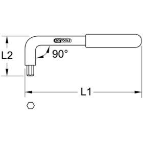 KSTOOLS® - Innensechskant-Winkelstiftschlüssel mit Schutzisolierung, 4mm