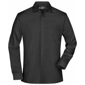 James & Nicholson - Langarm Herrenhemd Easy-Care JN606, schwarz, Größe 3XL