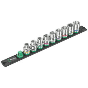 Wera® - Nuss-Magnetleiste C 4 Zyklop Steckschlüsseleinsatz-Satz, 1/2"-Antrieb, 9-teilig