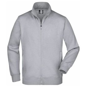 James & Nicholson - Sweatjacke JN046, grau heather, Größe 3XL