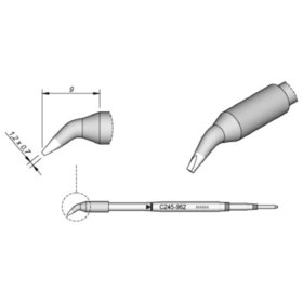 JBC - Lötspitze Serie C245 Meißelform, C245962/1,2 x 0,7mm, gebogen