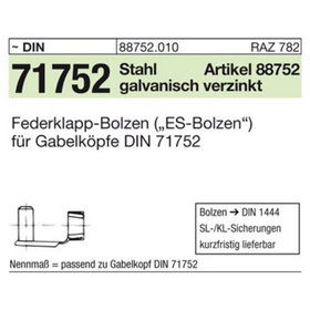 ES-Bolzen ART 88752 6 x 24 Stahl gal Zn, für Gabelkopf DIN 71752