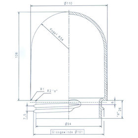 BEGA - Ersatzglas opal sym direkt Glas