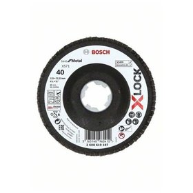 Bosch - X-LOCK Fächerschleifscheibe, abgewinkelt, Ø115 mm, K40, X571, Best for Metal,1St (2608619197)