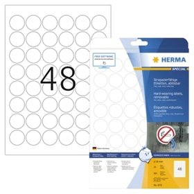 HERMA - Folienetikett 4571 rund 30mm weiß 960er-Pack