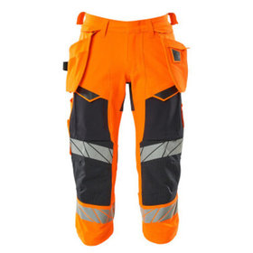 MASCOT® - Dreiviertel-Hose mit Hängetaschen - ACCELERATE SAFE - hi-vis Orange/Schwarzblau, Gr. C45