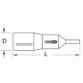 KSTOOLS® - 3/8" Bit-Stecknuss mit Schutzisolierung für Innensechskant-Schrauben, 6mm,270mm lang