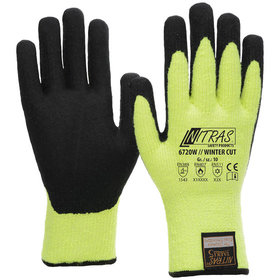 NITRAS® - Schnittschutzhandschuh WINTER CUT 6720W, Kat. II, neongelb/schwarz, Größe 10