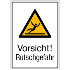 SafetyMarking® - Warnzeichen W011 "Warnung vor Rutschgefahr" Alu, 262x371mm