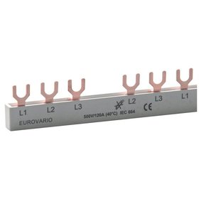 Doepke - Phasenschiene 3+N 17,5mm Eurovario 212mm 10mm² 120A Gabel isoliert EV-S G 3/N