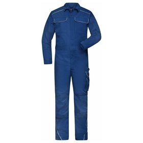 James & Nicholson - Workwear Overall Materialmix JN887, dunkel-königs-blau, Größe 50