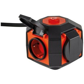 REV Ritter - PowerGlobe 4-fach IP44 grau-orange mit Schalter 2m