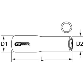 KSTOOLS® - 1/2" Stecknuss mit Schutzisolierung, lang, 8mm