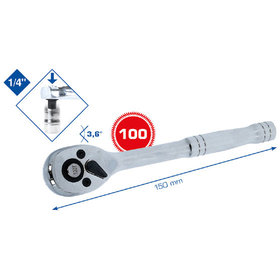 Brilliant Tools - 1/4" Umschaltknarre mit Metallgriff