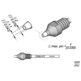 JBC - Entlötspitze Serie C560, C560017/Ø 1,1 mm, 2,0 mm, Pincleaning