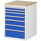 RAU. - Schrank für 7000, 580 x 650 x 825mm, 7 Schubladen, Bucheplatte