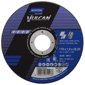 NORTON clipper® - Trennscheibe Vulcan Stahl/Inox gerade 115 x 1,0mm