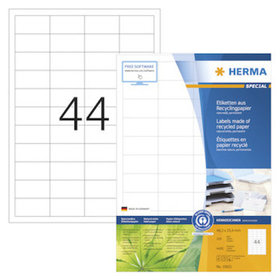 HERMA - Etiketten, 48,3x25,4mm, weiß, Pck=4400 Stück, 10821, Recycling, Laser+Ink+Copy