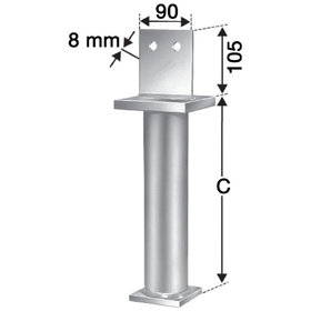 SIMPSON Strong-Tie® - Stützenfuß, mit Schwert, Stahl feuerverzinkt, PISMAXI G-B