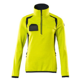 MASCOT® - Fleecepullover mit kurzem Reißverschluss - ACCELERATE SAFE - hi-vis Gelb/Schwarzblau, Gr. M