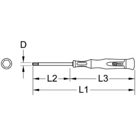 KSTOOLS® - Feinmechanik-Schraubendreher für Innensechskantschrauben - mit Kugelkopf, 3/32"