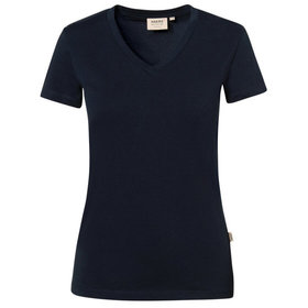 HAKRO - Damen V-Shirt Stretch 172, tinte, Größe XS