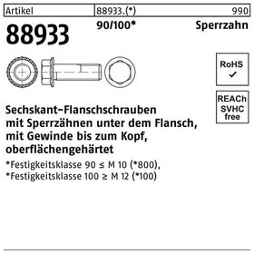Sechskant-Sperrzahnschrauben 88933 Kl. 90, M8 x 12 S