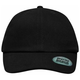 James & Nicholson - 6 Panel Cap weich gebürstet MB6223, schwarz, Einheitsgröße