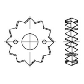 Holzverbinder, Dorne zweiseitig, DIN 1052 Stahl feuerverzinkt Nenn-Ø 62mm