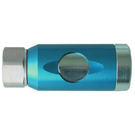 ewo® - Sicherheitskupplung mit Druckknopf, drehbar, DN 7,4, Al/ST blau IG-G1/2"