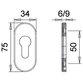 edi - Schlüsselrosette Ares 0811 innen,oval o. No.,PZ, 9mm,ER