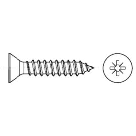 Senkkopf-Blechschraube mit Kreuzschlitz ISO 7050 Stahl C-Z galvanisch verzinkt ø4,8 x 32mm