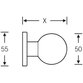 FSB - ABT-Knopf, a.Ros. 23 0802, Kugelform, DIN Links-Rechts, aluminiumsilber eloxiert