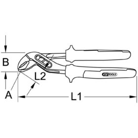 KSTOOLS® - Wasserpumpenzange, schwarz, 45mm