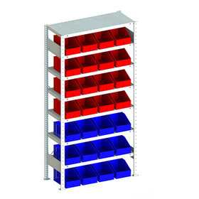 META® - S3 CLIP 100 GR 2000 x 1000 x 400 vzk 7 Böden + 12 PLK 2a blau + 16 PLK 2a rot