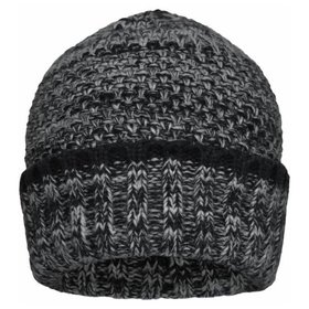 James & Nicholson - Herren Melange Beanie MB7114, schwarz/grau, Einheitsgröße