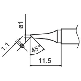 Hakko - Composit Lötspitze für FM2027/2028, T15-BC1/1,1x11,5 mm