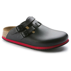 BIRKENSTOCK® - Clog Kay Superlauf, WB, Naturleder, schwarz/rot, schmal, Größe 42