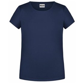 James & Nicholson - Mädchen Basic T-Shirt 8007G, navy-blau, Größe XS