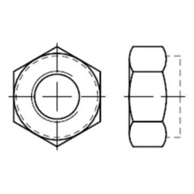 E-NORMpro - niedrige 6kt.-Mutter nichtmet. Klemmteil, DIN 985 Edelstahl A2 blank M 5