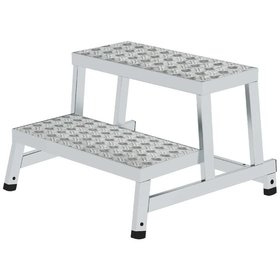 MUNK Günzburger Steigtechnik - Modulares Arbeitspodest Grundmodul 2 Stufen, einseitig begehbar, 250mm