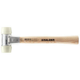 HALDER - BASEPLEX-Schonhammer, Nylon / Nylon mit Zinkdruckguss-Gehäuse und Holzstiel | D=40 mm | 3908.040