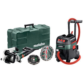 metabo® - Set Mauernutfräse MFE 40 + Allessauger ASR 35 M ACP (691059000), mit 20 mm Diamantfrässcheibe 2 UP und 2 Diamant-Trennscheiben Classic UC, Kunststoffkoffer