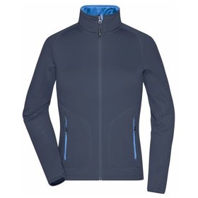 James & Nicholson - Damen Stretch-Fleece Jacke JN763, navy-blau/carbon, Größe XXL