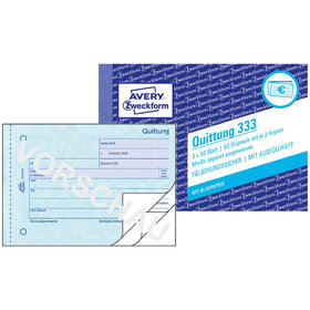 AVERY™ Zweckform - 333 Quittung MwSt. separat ausgewiesen, A6 quer, mit Blaupapier, 3x 50 Blatt