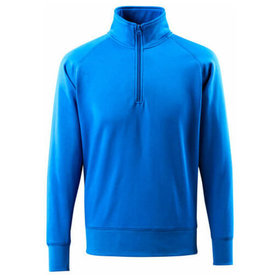 MASCOT® - Sweatshirt mit kurzem Reißverschluss CROSSOVER, Azurblau, Größe L