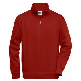 James & Nicholson - Workwear Zip Sweatshirt JN831, wein-rot, Größe 3XL