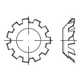 Zahnscheiben versenkt, DIN 6797 Federstahl verzinkt Form V Innen-ø13mm