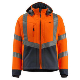 MASCOT® - Blackpool Soft Shell Jacke SAFE SUPREME, hi-vis Orange/Schwarzblau, Größe M